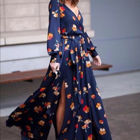 long sleeve diana maxi dress